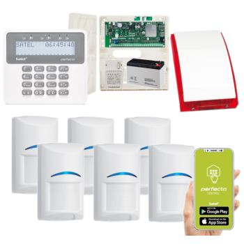 ZESTAW ALARMOWY SATEL PERFECTA 32 LTE SET-A 6 CZUJEK BOSCH PRF-LCD SYRENA SP-4001R